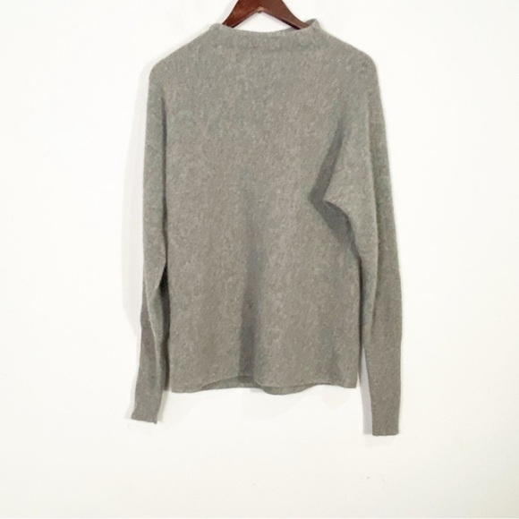 GENTLE HERD Slouchy Knitted Cashmere Tunic Mock Sweater Button Sleeve - Picture 4 of 10